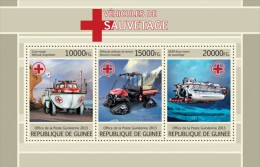 Guinea. 2013  Rescue Vehicles.  Sheet Of 3v + Bl (115) - Otros & Sin Clasificación