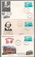 Bahamas 1965 SHAKESPEAR 3 Different FDC Covers - 1963-1973 Ministerial Government