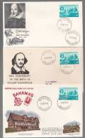 Bahamas 1965 SHAKESPEAR 3 Different FDC Covers - 1963-1973 Autonomía Interna