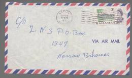 Bahamas 1971 Airmail Cover Local Use 3c Stamp Late Isssue White Paper - 1963-1973 Ministerial Government