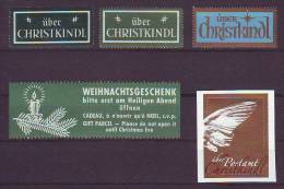 1105r: Christkindl- Leitzettel ANK- Nr. 4- 7 Sowie Geschenkkleber, Alles **, ANK 90.- € - Abarten & Kuriositäten