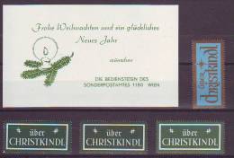 1105t: Christkindl- Leitzettel Grün 3 Farbvarianten, Plus Blau, Plus Weihnachtskarte - Errores & Curiosidades