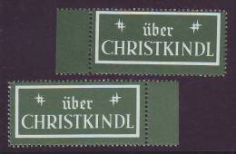 1105z: Österreich, Christkindl- Leitzettel Weisser Druck Nach Oben Verschoben Plus Vergleichsstück, RR - Ensayos & Reimpresiones