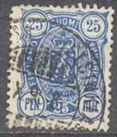 1889-1900 Three-Numbered 25 Penni 14x13 Mi 31B / Facit 31 / Sc 63 / YT 32B Used / Oblitéré / Gestempelt [lie] - Usati