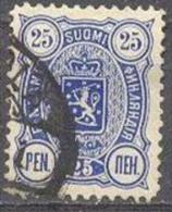 1889-1900 Three-Numbered 25 Penni 12,5x12,5 Mi 31A / Facit 31 / Sc 42 / YT 32A Used / Oblitéré / Gestempelt [lie] - Gebruikt