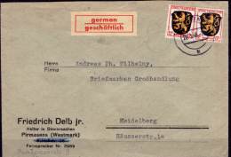 Germania-SP0252 (Busta Da Pirmasen, Il 28.3.46. Reca 2 Valori, Dell'emissione Generale, Da 12 Pfenning). - Other & Unclassified