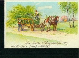 Die Besten Pfingstgrüße 1935 Pferd Horse Cheval Landwirtschaft Birke EAS 6270 - 8.6.1935 - Pentecostés