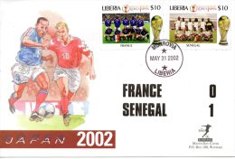 LIBERIA. N°3808 & 3821 Sur Enveloppe 1er Jour (FDC) De 2002. France-Sénégal. - 2002 – Corea Del Sud / Giappone