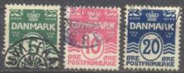 1912 Wavy-lines With Hearts Mi 63-65 / Facit 80-81;83 / Sc 61-62;64 / YT 65-67 Used / Oblitéré / Gestempelt [lie] - Used Stamps