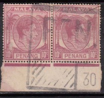 Penang Used 1949, 10c Definitive,  King George VI,  Postmark? - Penang