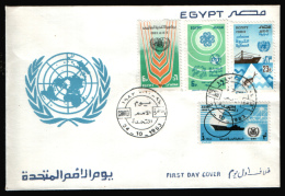 EGYPT / 1983 / UN'S DAY / UN / IMO / ITU / UPU / FAO / FISHERY RESOURCES / FISH / SHIP / FDC  . - Storia Postale