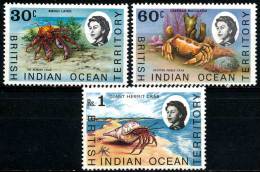 BRITISH INDIAN OCEAN TERR. 1968 MARINE LIFE / CRABS SC# 21,25,27 MNH  (DEB02) - British Indian Ocean Territory (BIOT)