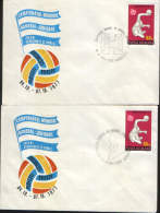 Romania- 2 Envelopes Special Occsionally 1977-World Handball Championship, Junior - Handbal