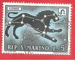 SAN MARINO - USATO - 1970 - ZODIACO - Leone - Leo - 5 £ - Michel SM 946 - Used Stamps