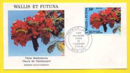 WALLIS & FUTUNA - FLORE    / 1986 - # 336  SUR ENVELOPPE PREMIER JOUR (ref 4525) - FDC