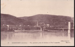 CPA - (07) Serrières - Vue Générale Prise De Sablons Et Pont Suspendu - Serrières