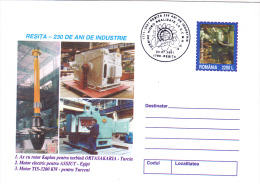 CONSTRUCTION OF ELECTRIC MOTORS,COVER STATIONERY,UNUSED,2001,RO MANIA - Elektriciteit