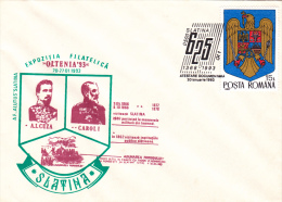 OLTENIA `83 STAMP EXPOSITION , SPECIAL COVER, 1993,ROMANIA - Brieven En Documenten