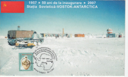 EXPLORERS, VOSTOK- ANTARCTICA STATION, SPECIAL COVER, 2007, ROMANIA - Explorers