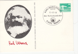 KARL MARX, PC STATIONERY, ENTIERE POSTAUX, 1983, GERMANY - Karl Marx