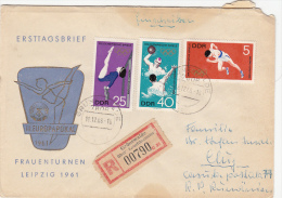 WATE POLO, GYMNASTIC, ATHLETICS, EUROPEAN CUP, COVER FDC, 1966, GERMANY - Wasserball