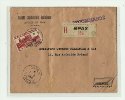 TUNISIE - SFAXLRI  1er Ech. – Tarif « FRANCE Métro » à 50F. (6.1.1949/1.3.1956)- LI 1°/20g. : 15f.  D. - Storia Postale