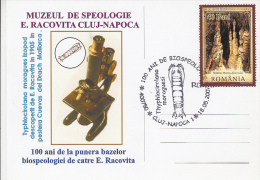 EMIL RACOVITA, EXPLORER, CAVES,MICROSCOPE,CM, MAXICARD, CARTES MAXIMUM, 2007, ROMANIA - Onderzoekers