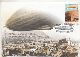 ZEPPELIN'S FLIGHT OVER BRASOV, COVER FDC, 2004, ROMANIA - Zeppelines
