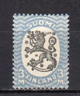 (SA0262) FINLAND, 1924 (Arms Of The Republic, 3m., Dull Blue And Black). Mi # 91Ab. MNH** Stamp - Neufs