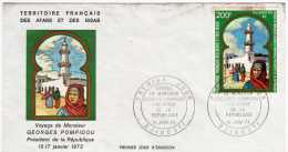 Afars Et Issas: 1973 Fdc Voyage De Georges Pompidou Président De La République - Covers & Documents