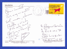 CARTE POSTALE -- CACHET  VALENCIA - 02.12.02  -  2 SCANS - Storia Postale