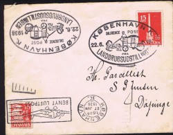 1938  Exposition Agricole De Copenhague Oblitération Spéciale Poste Par Diligence  Landbrugsudstillingen - Storia Postale