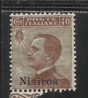 COLONIE ITALIANE EGEO 1912 NISIRO (NISIROS) 40 CENTESIMI MNH BEN CENTRATO - Egée (Nisiro)