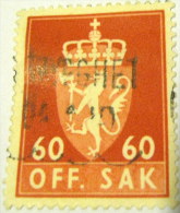 Norway 1955 Official Stamp 60ore Off Sak - Used - Dienstzegels