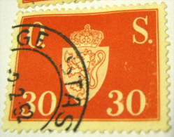 Norway 1951 Official Stamp 30ore Off Sak - Used - Servizio