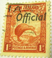 New Zealand 1936 Official Stamp Kiwi 1d - Used - Service