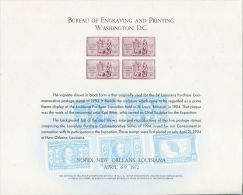 CB0163 United States 1972 Louisiana Exhibition Engraver Proof MNH - Souvenirkaarten