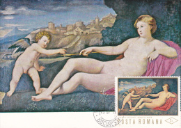 MUSEUM OF ART: JACOPO PALMA (Palma Il Vecchio) (1480-1528),(OIL ON CANVAS),CM,MAXICARD,UNUSE D,ERFECT SHAPE,ROMANIA - Desnudos