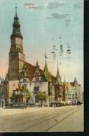 Litho Breslau Wroclaw Rathaus 20.9.1926 Schlesien Straßenbahn-Schienen - Sudeten