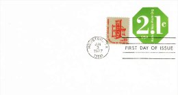 Unaddressed Postal Stationery Envelope 2.1c Non-profit (+ 11c Press Freedom Stamp) 3 Jun 1977 Houston TX - 1961-80