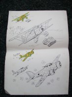 STAMPA  CON DISEGNO DA COLORARE AEREI FIAT CR 32 E SM 79 SPARVIERO - Airplanes