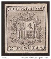 PRTGF9SASD-L2161TAN.Spain. Espagne.Telegrafos.Escudo .ALFONSO  Xlll .PUERTO RICO ESPAÑOL.1875.(Ed 9) .  LU - Nuevos