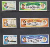 Nevis 1981 Charles & Diana Wedding Set 6 - 5 Values O/P Specimen MNH - St.Christopher-Nevis & Anguilla (...-1980)