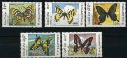 LAOS PAPILLONS-BUTTERFLIES MARIPOSAS-FARFALLE-SCHMET TERLINGE  Serie Complete (yvert 1014/18) **, MNH - Schmetterlinge