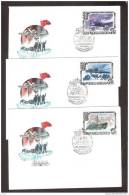 Polar Philately 1984 USSR 3 Stamps 3  FDC Mi 5376-78 50th Anniv. Of Chelyuskin Voyage.Ship "Chelyuskin" And His Route - Navires & Brise-glace