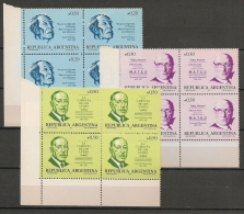 ARGENTINA - 1987 PERSONALIDADES - BORGES - DISCEPOLO - PUEYRREDON  - # 1657/9 - Block Of 4  - **MNH - Unused Stamps