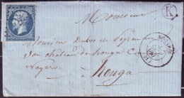 Gers - LAC - Tàd T15 Nogaro + PC 2277 Sur N° 14 + BR "K" (Margouët Meymes, Identifiée ) Pour Le Houga (31) - 1849-1876: Klassik