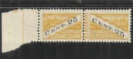 SAN MARINO 1946 PACCHI POSTALI CENT. 25 CARTA BIANCA FILIGRANA CORONA DIRITTA MNH - Parcel Post Stamps
