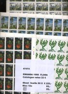 1998   RWANDA  4 Valeurs FLORE Feuille Entière Cotées 22E =  1100 E - Ongebruikt