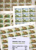 1998   RWANDA Feuille  FAUNE Snail Frog Grenouille  ** Cotées 22E =  1100 E - Ongebruikt